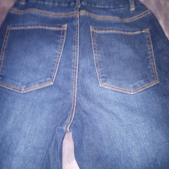 No Boundaries Dark Blue High Rise Denim Jeans Size 7 Pre-owned In Good Condition - Picture 3 of 16